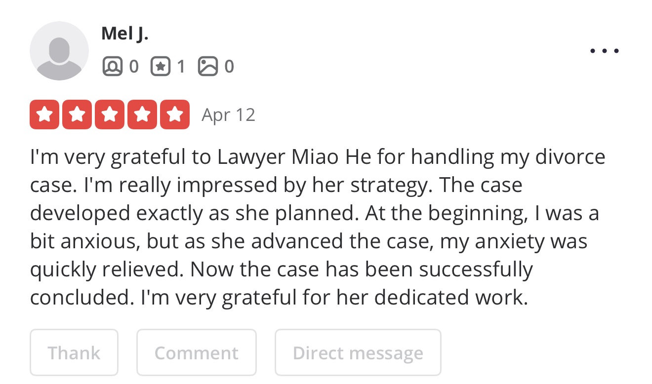Mel J Yelp review for Miao He